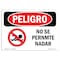 Signmission OSHA Danger Sign, No Swimming Spanish, 10in X 7in Rigid Plastic, 10" W, 7" H, No Swimming Spanish OS-DS-P-710-LS-1709 - alternate 1